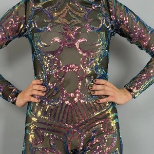 Black Unicorn Beautiful jumpsuit. Exotic Dance wear. Futuristic clothing. Trending now