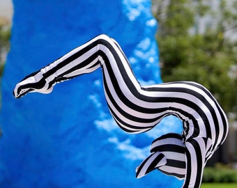 Striped Kitty Jumpsuit for Performers and Dancers Festival Fashion