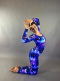 Cosmos bodysuit for women or men,Beautiful Galactic cosplay for aerialist gifts, exotic dance wear, trending now
