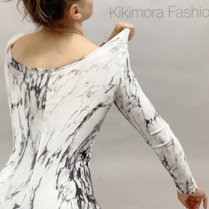 White Marble Catsuit: Lycra Zentai Bodysuit, Exotic Dancewear