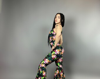 Disco Jumpsuit, Bellbottom onesie, Selena costume, Party outfit, Festival Fashion. Trending now.