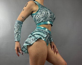 Exotic Dance Costume: Showgirl Bodysuit for Pole, Circus, Cheerleader & Festival Performance