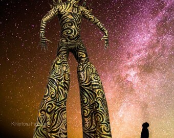 Sci-Fi Stilt Walker Costume: Full Bodysuit for Halloween, Festivals, Cosplay & Event Entertainment