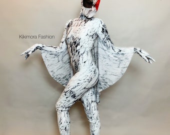 Marble Moth Costume, Cosplay outfit , Dance wear, zentai fashion, made by measure, Super hero cape, Angel wings