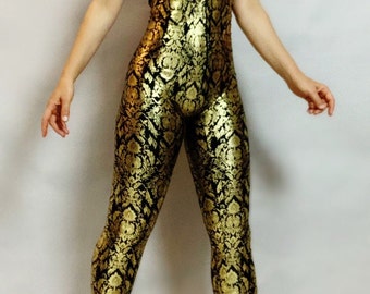 Elegant Royalty outfit, bodysuit for woman, made in usa, beautiful open back, jumpsuit costume, sports wear