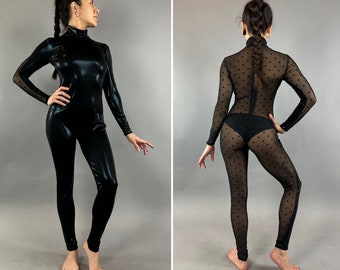 Elegant jumpsuit, Festival fashion, Club wear, gymnastic leotard, exotic dance wear ,trending now, spandex bodysuit, aerialist costume.