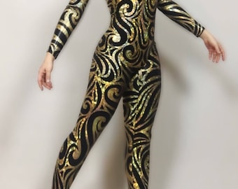 The Night Circus,Bodysuit costume for woman or man, Beautiful spandex catsuit, Exotic dance wear, trending now