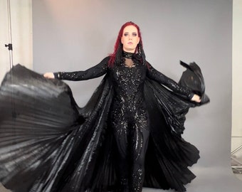 Pleated Cape, Maxi Skirt, Oversize Half Skirt, Costume accessories, Beautiful aerialist skirt. Trending now, exotic dancewear.