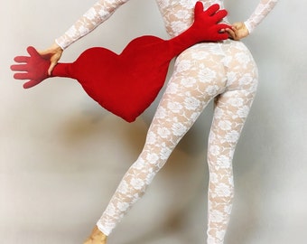 Sheer Bodysuit for Woman or man, wedding bodysuit ,Lace catsuit ,Beautiful Contortion costume, exotic dance wear, trending now