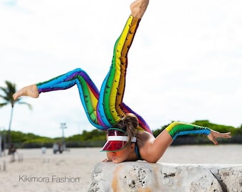 Circus party outfit, Catsuit for gymnast, Clown Dance costume ,Trending now, Festival fashion, LGBTQ Rainbow