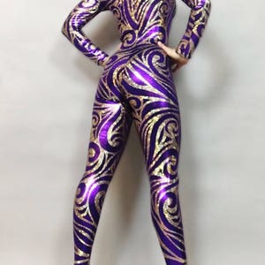 Shiny Spandex Catsuit: Gymnastic Leotard, Exotic Dance Wear, Aerialist Costume
