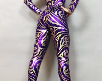 Shiny Spandex Catsuit: Gymnastic Leotard, Exotic Dance Wear, Aerialist Costume