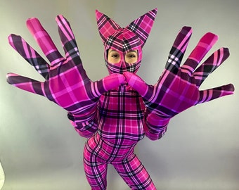 Futuristic Kitty Catsuit: Artistic Burning Man Festival Costume for Exotic Dance, Cosplay & Aerialists