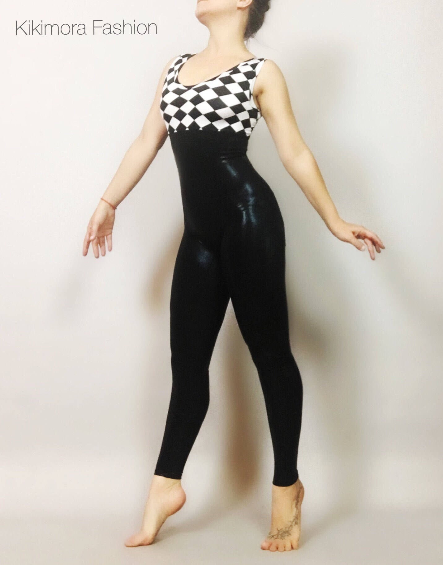 Catsuit!Unitard. bodysuit. Body paint lycra print. – Kikimora