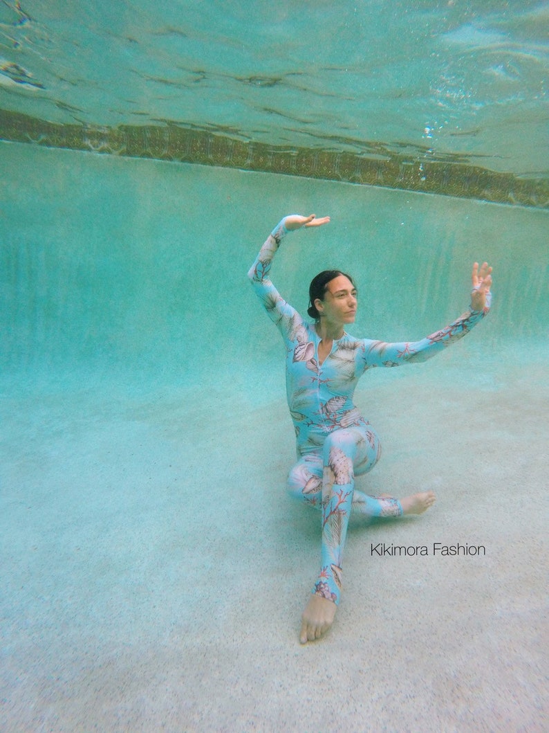 Seashell -catsuit dance wetsuit costume for yoga circus competition . swimsuit