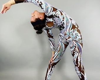 Sequin Catsuit: Exotic Dance Wear for Circus, Party, Wedding, Festival & Pride - Trendy Aerialist Costume