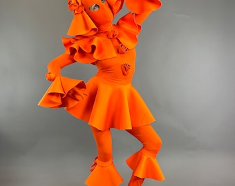 Futuristic Exotic Dance Bodysuit: Unisex Coachella Outfit for Club, Aerialist, Burning Man, Circus