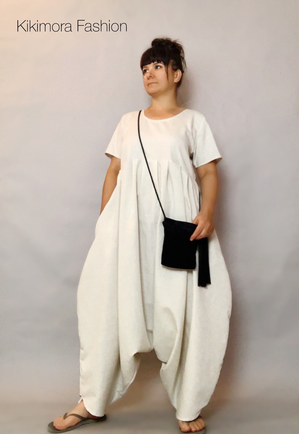 Boho jumpsuit linen loose jumpsuit for woman oversized Etsy