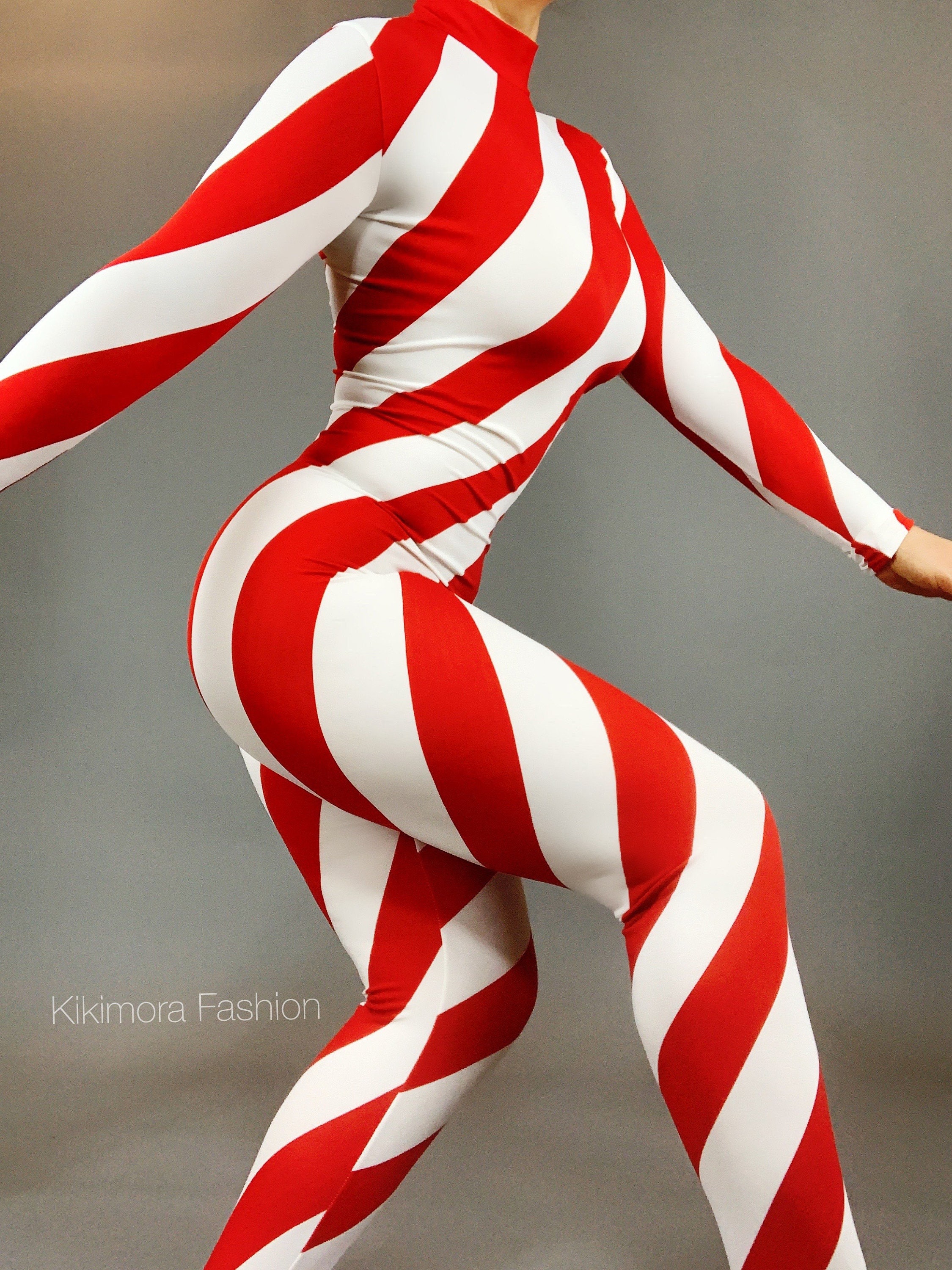 Candy Cane Bodysuit for Woman or Man Showgirl Costume - Etsy