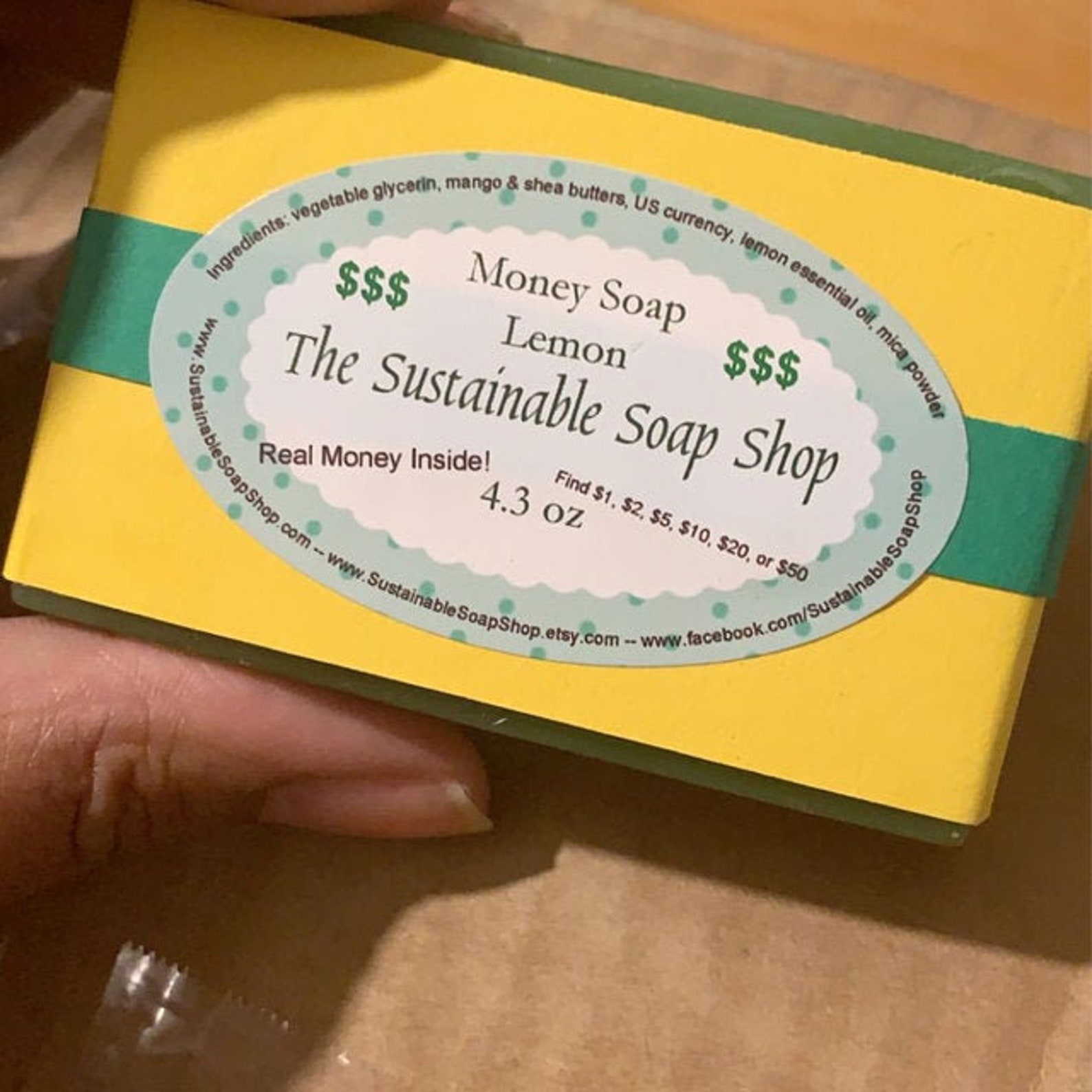 MONEY SOAP Cash in a Bar Soap up in Cents Gluten Free Etsy