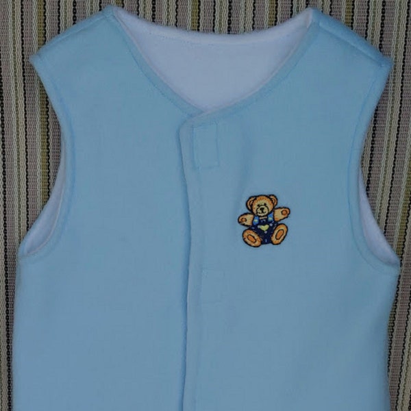 Baby Boy Vest, Baby Boy Fleece Vest, Newborn Shower Gift, Baby Boy Presents, Blue Baby Vest, Baby Boy Outerwear, Blue Fleece Vest