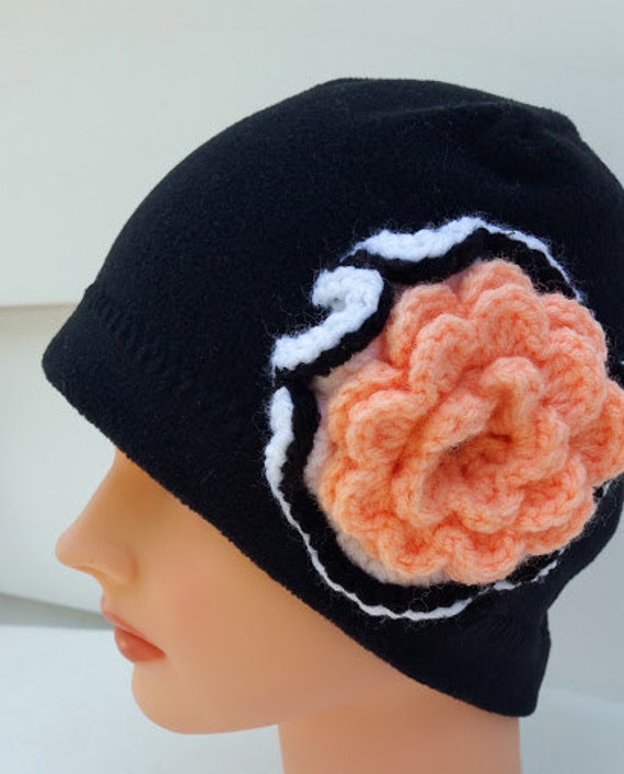 ladies black beanie hat