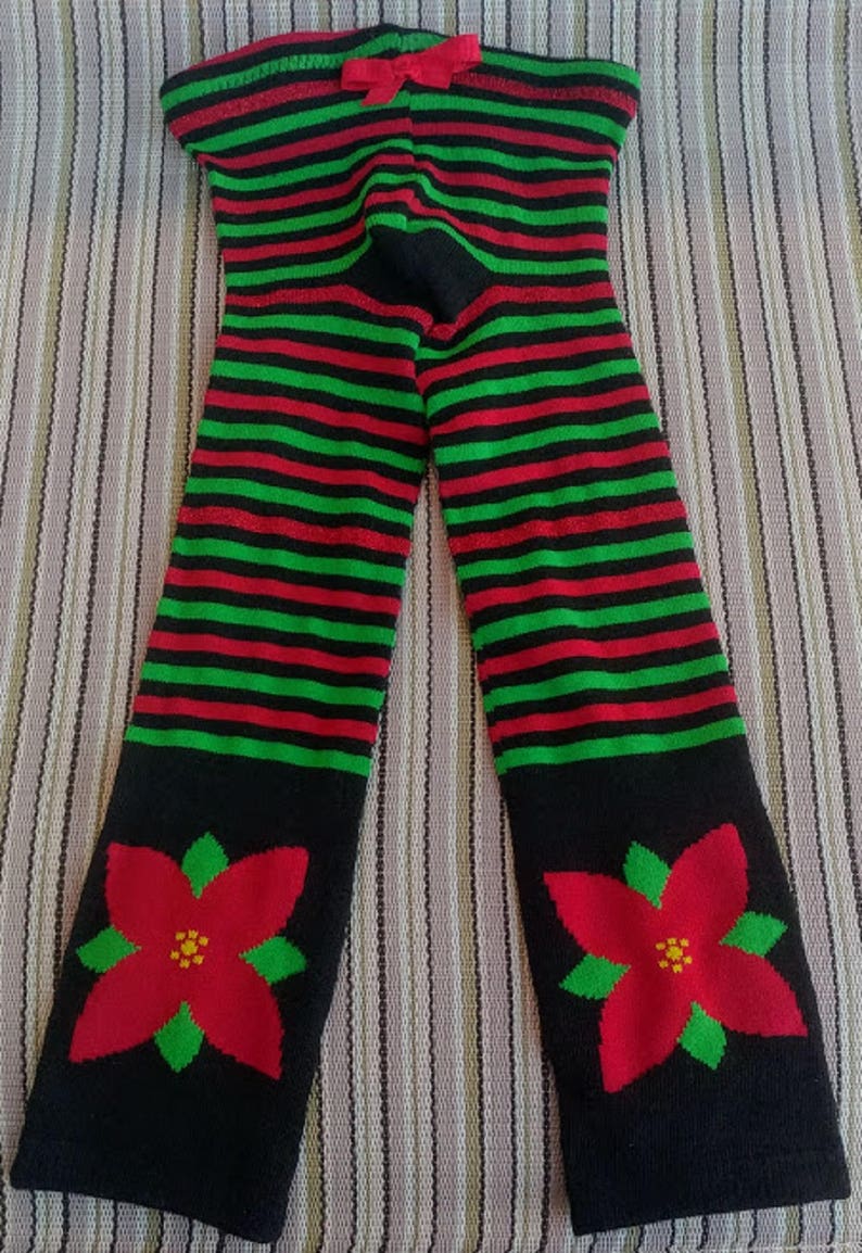 Baby Christmas Leggings Holiday Kids Tights Toddler Christmas Tights Holdiay Leggings Girls Holiday Tights Red Green Striped Leggings