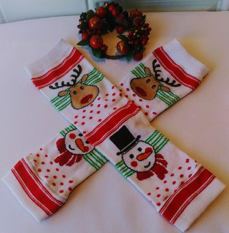 Snowman Leg Warmers Reindeer Leg Warmers Holiday Leg Warmers Kids White Leg Warmers Red White Leg Warmers White Leg Warmers