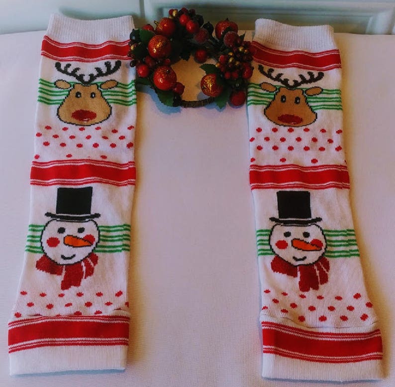 Snowman Leg Warmers Reindeer Leg Warmers Holiday Leg Warmers Kids White Leg Warmers Red White Leg Warmers White Leg Warmers