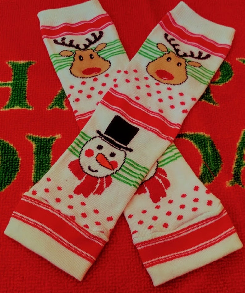 Snowman Leg Warmers Reindeer Leg Warmers Holiday Leg Warmers Kids White Leg Warmers Red White Leg Warmers White Leg Warmers