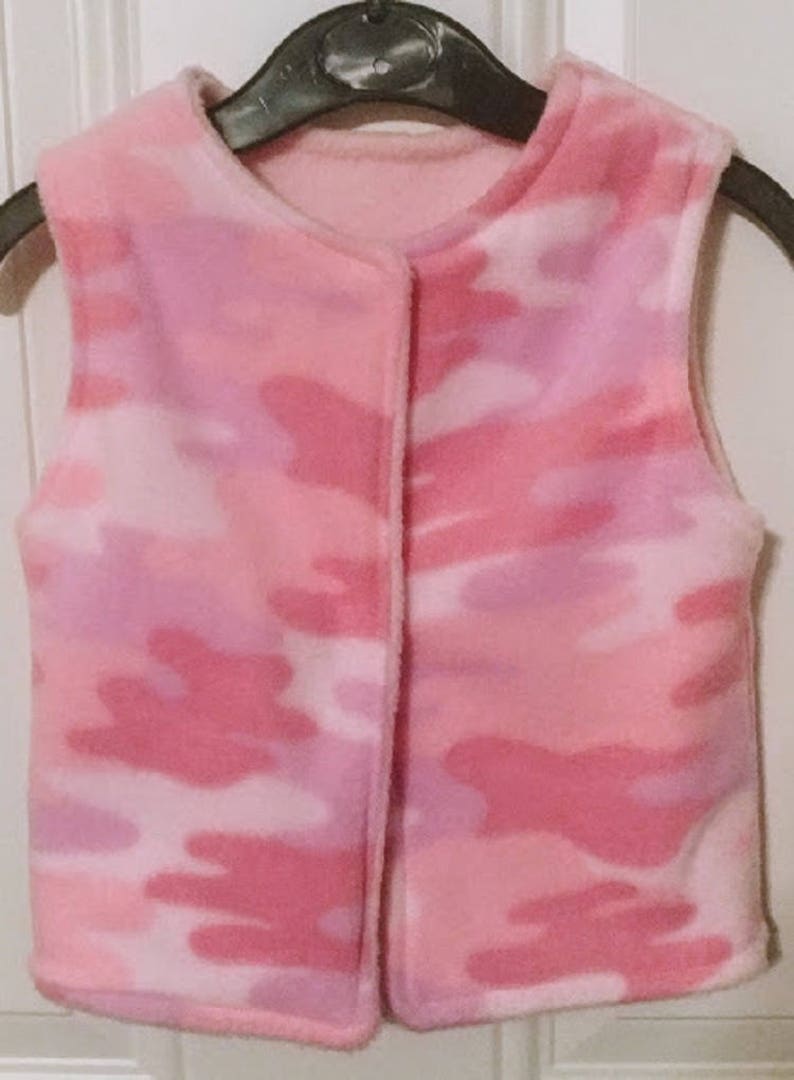 Baby Fleece Vest Pink Fleece Vest Fleece Vest Kids Child Etsy