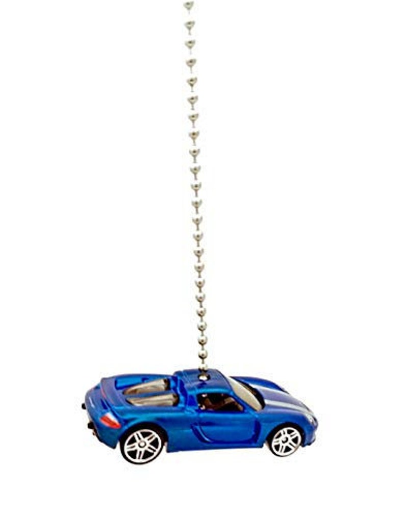 Porsche Carrera Gt Blue Car Diecast Custom Ceiling Fan Light Pull Ornament