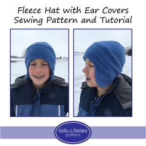 Fleece Hat with Ear Covers Sewing Pattern Winter Hat Sewing Pattern