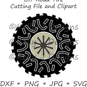 Off-Road Tire Cut File, Rugged Tire DXF, ATV Tire PNG