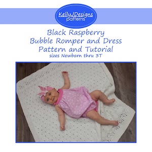 Black Raspberry Bubble Romper and Dress PDF Sewing Pattern Infant and Toddler Romper Infant and Toddler Dress Sewing Pattern image 1