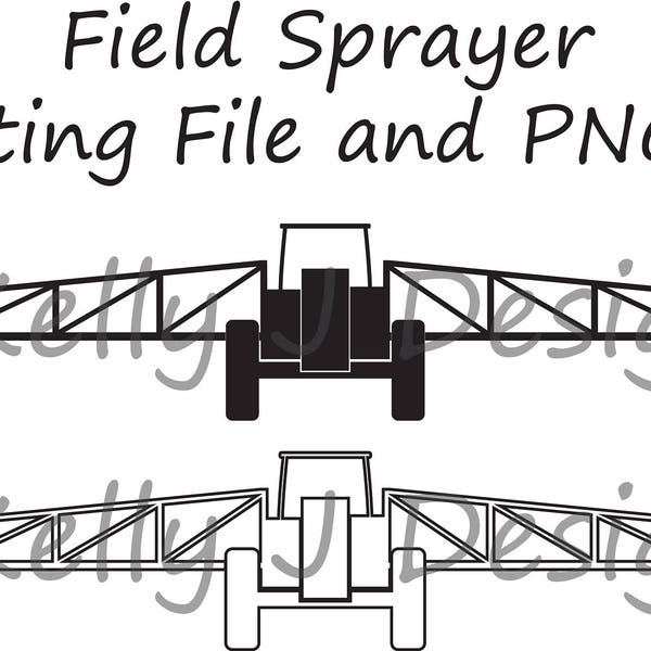 Field Sprayer DXF Cutting File and PNG Clipart File Farm Machinery Cut File Tractor DXF Cut File
