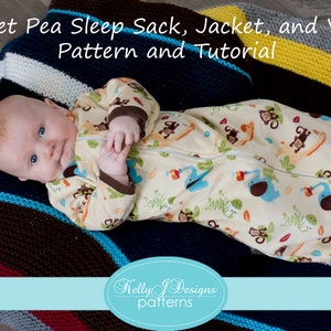 Sweet Pea Sleep Sack, Jacket et Vest Pattern tailles 0-24 M