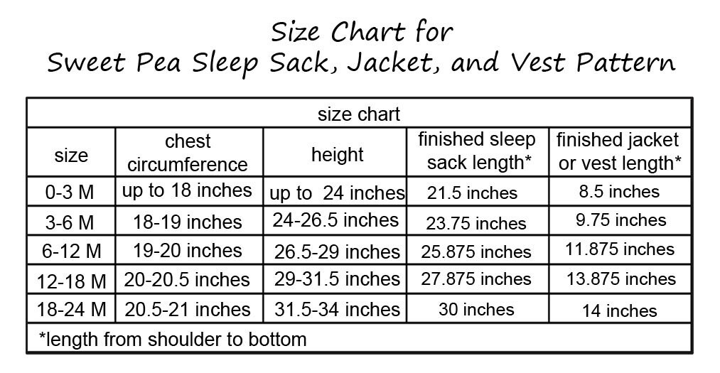 Sweet Pea Sleep Sack Jacket and Vest Pattern Sizes 024 M Etsy