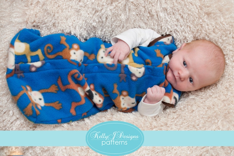 Patrón de saco de dormir, chaqueta y chaleco Sweet Pea tallas 0-24 M imagen 2
