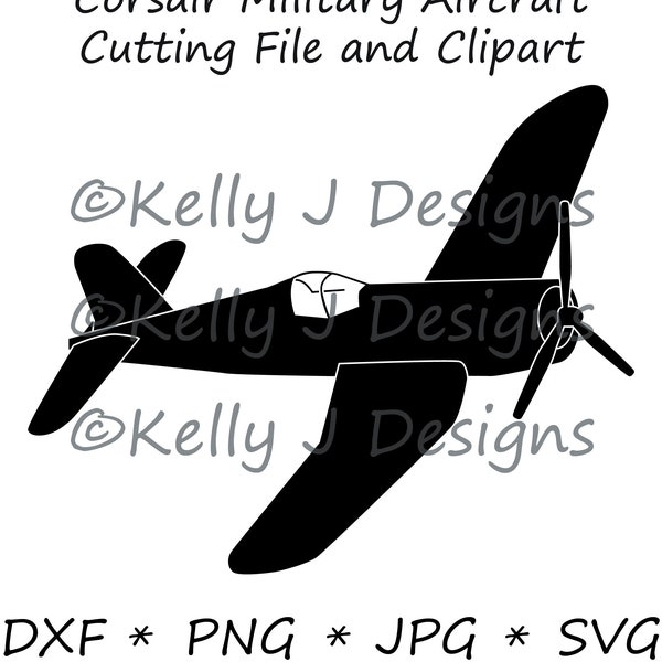 Corsair Plane Military Aircraft Cutting File and Clipart Files, Corsair Plane Military Aircraft DXF and SVG