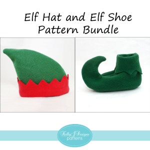 Elf Hat and Elf Shoe PDF Pattern Bundle