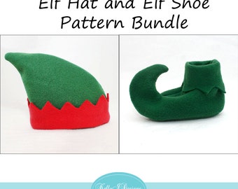 Elf Hat and Elf Shoe PDF Pattern Bundle