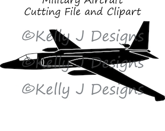 U-2 Spy Plane Military Aircraft Cutting File and Clipart Files, U-2 Spy Plane Military Aircraft DXF and SVG