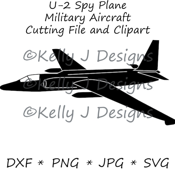 U-2 Spy Plane Military Aircraft Cutting File and Clipart Files, U-2 Spy Plane Military Aircraft DXF and SVG