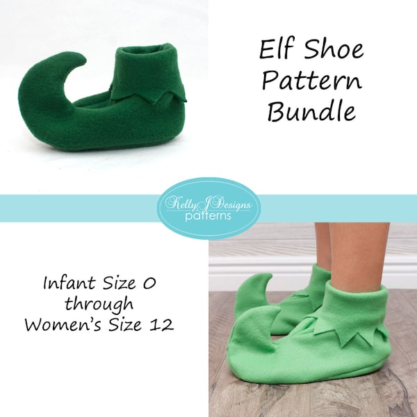 Elf Shoe PDF Pattern Bundle Infant through Women's Sizes