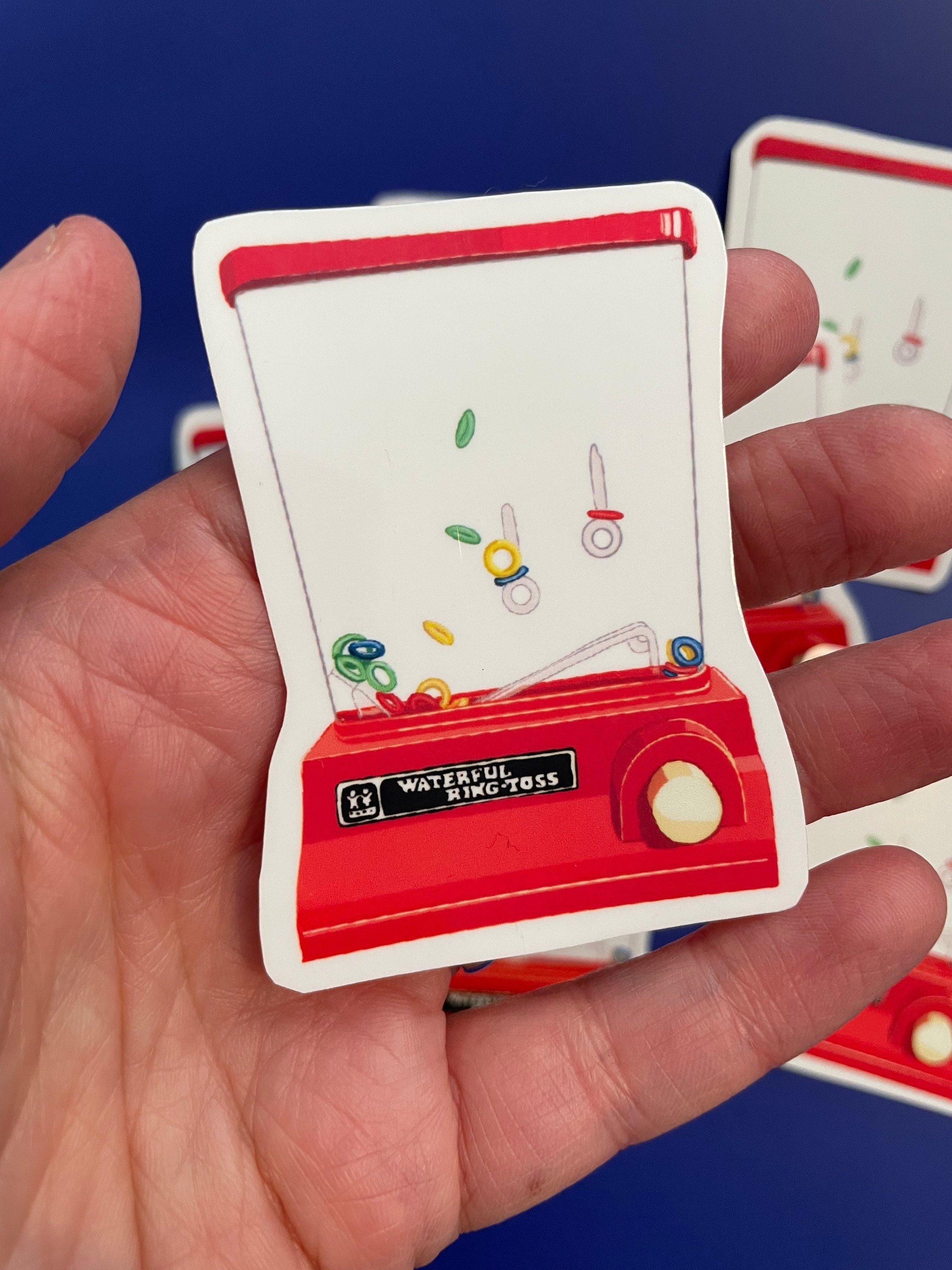80s Waterful Ring Toss Inspired Fan Art Game Vinyl Sticker Etsy