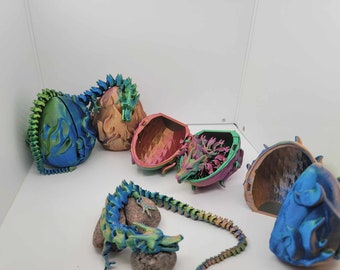 3D Printed Articulating 15 inch Anime Dragon and Egg