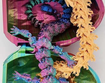 2 3D Printed Articulating 15 inch Dragons and premium egg