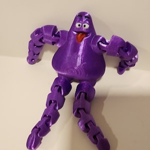 3-D Printed Inspired by Grimace Mcdonalds Purple Flexi Fidget Toy