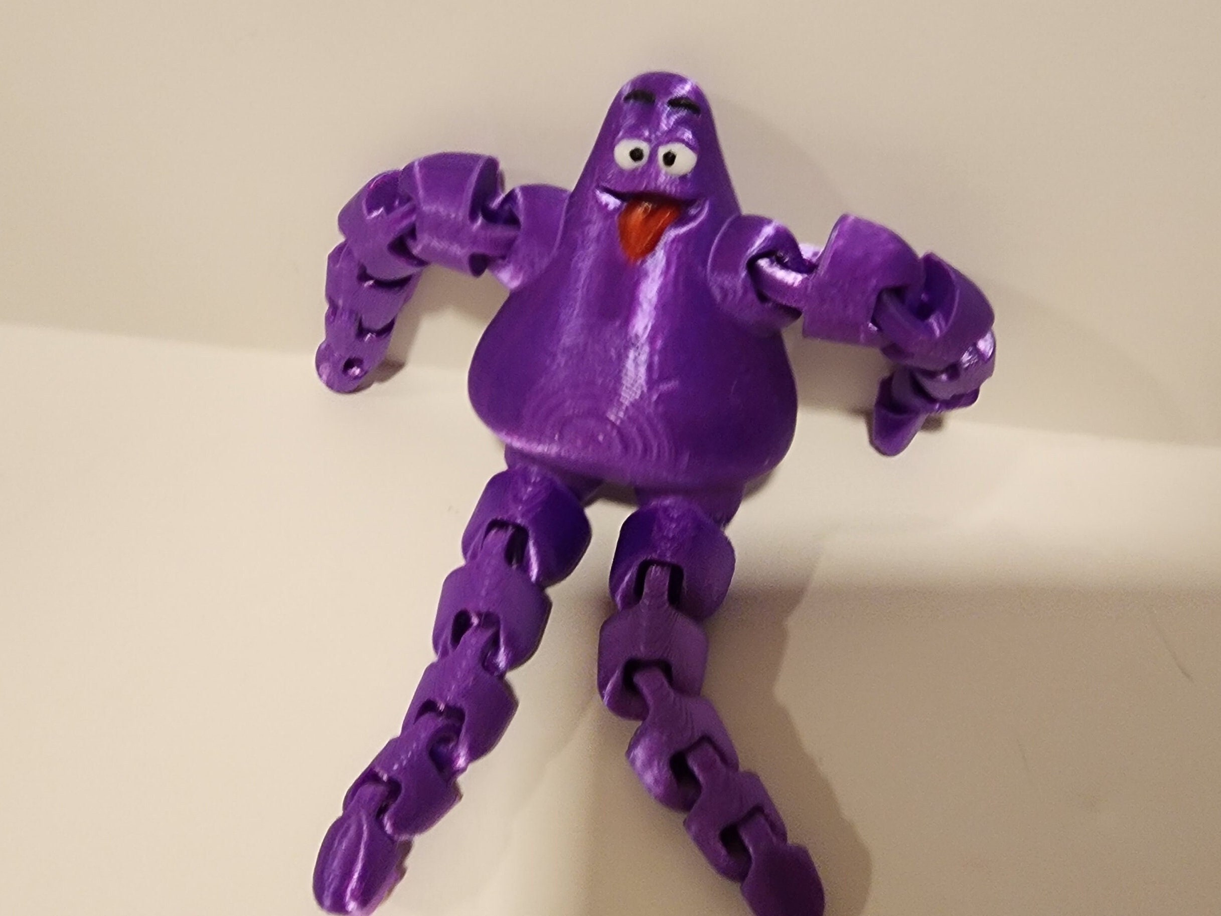 3-D Printed Inspired by Grimace Mcdonalds Purple Flexi Fidget Toy